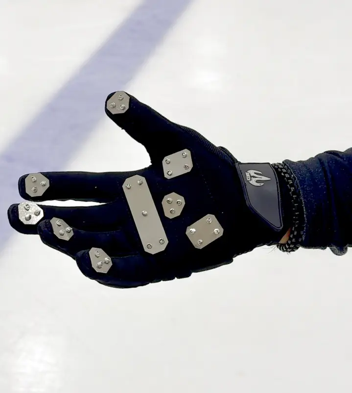 Ice Bite Gear Unisex Ice Skating Gloves, Black, Adjustable Cuff
