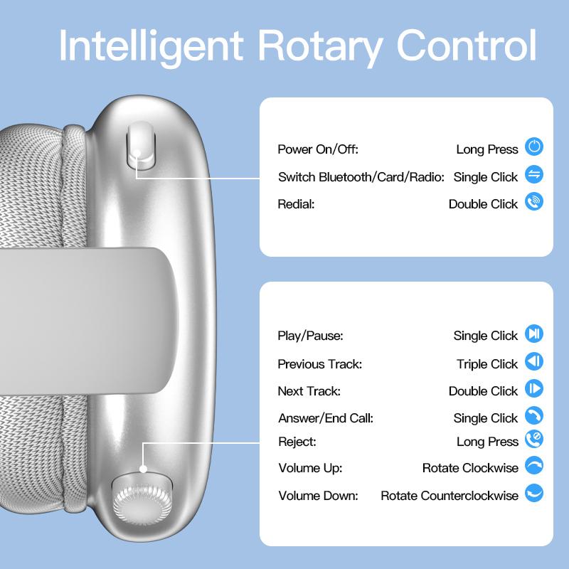 Wireless Bluetooth Headphones, Over-Ear, Hi-Res Audio, 48H Battery Life, Foldable, Mic for iOS/PC headphones Android Memory Headset, Earbud Electronic, Purple