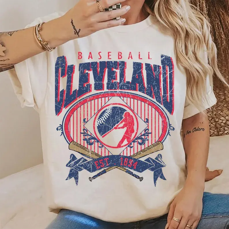 [Sale Up To 50%] Vintage 90s Style Cleveland Baseball Shirt, Game Day Tshirt, Cleveland Team Baseball Tee, Sunday Cleveland Mascot T-Shirt, Guardians Fan Apparel