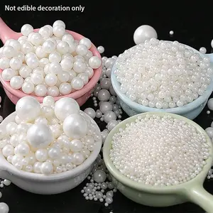 85g/100g/150g 0.2/0.4/0.6/0.8cm white Pearl Balls for Wedding Birthday Party Table Cake Decoration Wedding Cake Topper Not edible Decoration Only