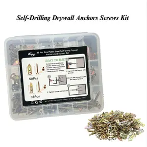 170-Piece Heavy-Duty Drywall Anchor Kit with Screws – Self-Drilling Metal Anchors (2 Sizes), Holds up to 66 lbs – Ideal for TVs, Shelves, Cabinets, Bikes & Curtains, No Drilling Required Self-Drilling Drywall