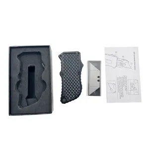 EDC Auto Box Cutters Heavy Duty Cardboard Cutter, Replaceable Blade Pocket Knife With Clip, With 5pcs Spare Blades, utility knife,