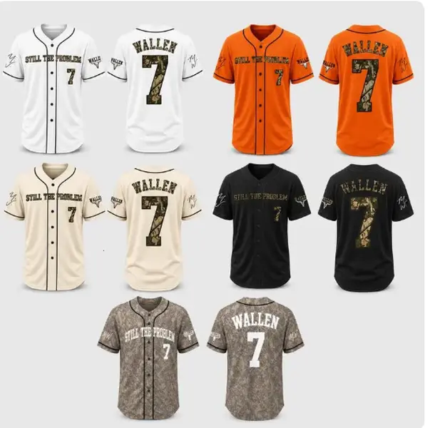 Printed Country Music Baseball Jersey, Wallen Vol Jersey, Camo Orange Baseball Jersey, Personalized Name & Number, Country Music Fan Outfit over print