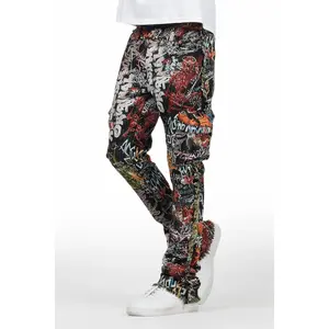 Jari Multi Stacked Tapestry Flare Jean Jari Multi Stacked Tapestry Flare Jean
