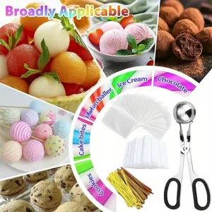Lollipop Cake Pop Treat Bag Kit, Including 100Pcs Cake Pop Sticks, 100Pcs Parcel Bags, 100Pcs Twist Ties and 1 Cake Pop Mold, Cake Pop Maker Tools for Lollipops, Candies, Chocolates, Cookies