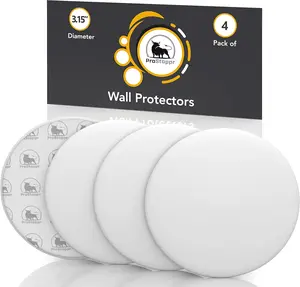 Door Stoppers - Large 3.15" (4 PCS) - Door Stoppers for Wall with Strong Back Adhesive - Quiet and Shock Absorbent Silicone Wall Protectors from Door Knobs - Protects Every Surface - White ProStoppr
