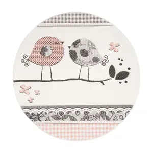 Carousel Kids 153 Collection 4' X 4' Round Rug