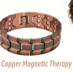 Copper Magnetic Bracelet for Men, 99% Pure Copper Jewelry, 3500 Gauss Strong Magnet, Ideal Gift for Father & Loved Ones, Wearable