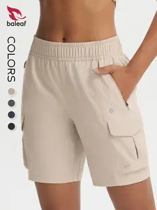 BALEAF Women's 7'' Hiking Shorts Lightweight Water Resistant Athletic Golf Cargo Shorts with Zipper Pockets Quick Dry Summer
