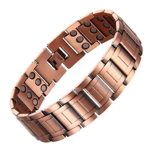 Men's copper bracelet, 3x magnetic bracelet, with 3500 Gauss magnet, adjustable size, with sizing tool, Father's Day gift
