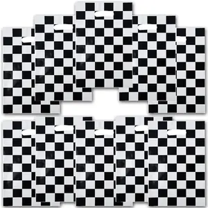 40Pcs Race Car Theme Checkered Treat Candy Bags,Car Goodie Bag,Race Car Party Favors Bags,Black and White Checkered Gift Bags for Birthday Party Decor Supplies(Big)