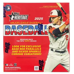 2025 Topps Heritage Baseball Mega Box (17 Packs Per Box, 8 Cards Per Pack)