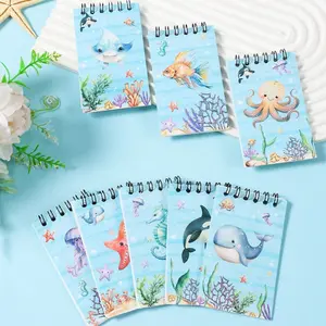 Ocean Animal Spiral Notebooks Set, Mini Coil Notepads, Portable Notebooks, Party Supplies, Wedding Decorations, Birthday Gifts
