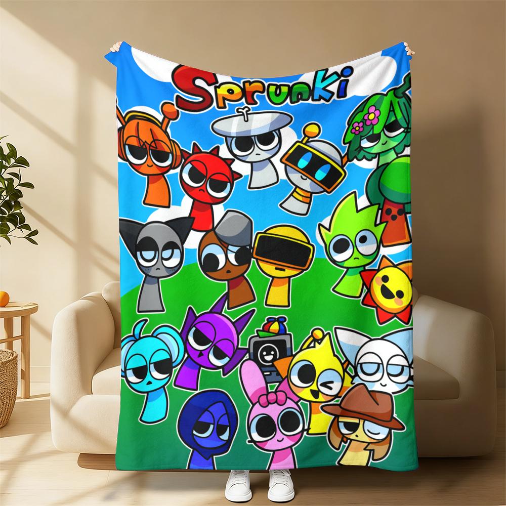 Sprunki Blanket Super Soft Cozy Throw Blankets Suitable for use in offices, sofas, and travel settings, etc.Suitable for all four seasons cozy flannel blanket A gift suitable for fans, friends and children