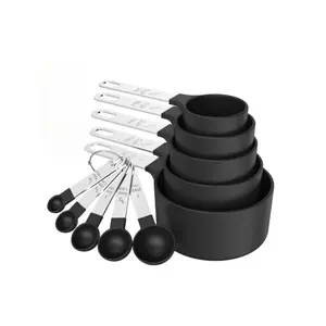 10 PCS Measuring Cups & Spoons Set, Stackable Nesting Cups and Spoons with Stainless Steel Handle, Kitchen Gadgets for Cooking & Baking