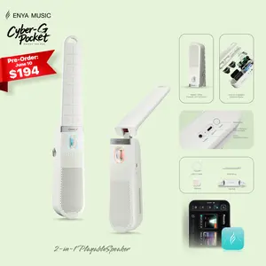 【Music Is Free】Enya CYBER-G Pocket2-in-1 Playable Speaker,world's first playable speaker,Smart Stringless guitar CyberG PocKet Pocket Cyber Guitar ,foldable and portable , for adults, children, Stringless, Auto Play Mode,Fold to Listen,Unfold to Play