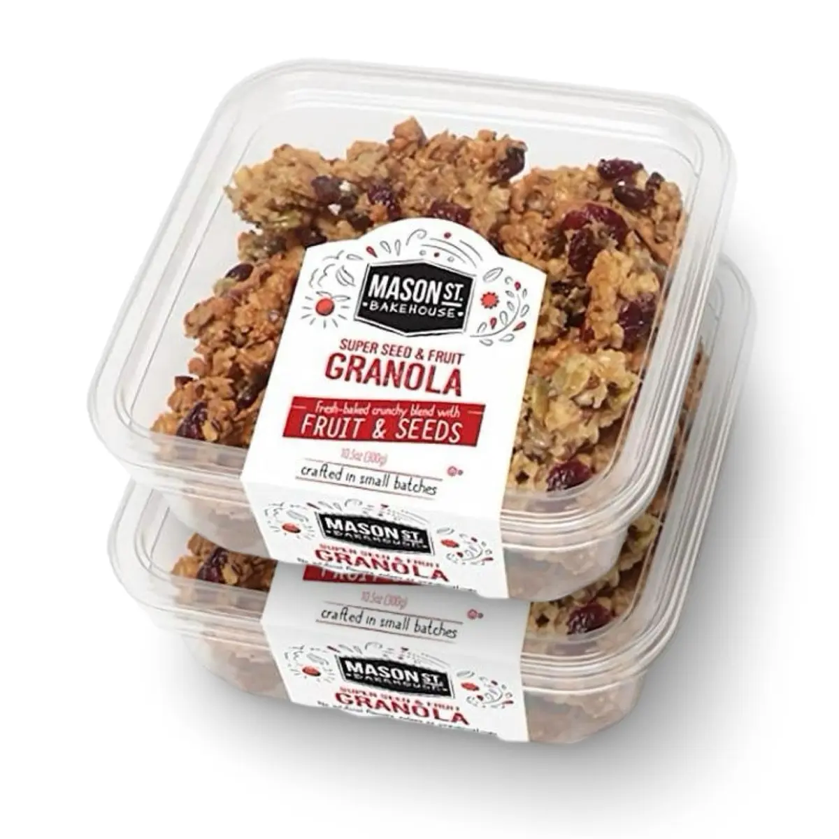 Mason Street Bakehouse Super Seed & Fruit Granola | 10.5 Oz, Pack of 2 | Protein & Fiber-Rich Breakfast Cereal | Gluten-Free & Nutrient-Packed Snack