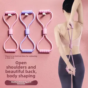Eight-character tension open shoulder beauty back chest expansion fitness elastic belt yoga equipment women's stretching exercise eight-character rope