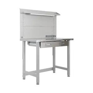 UltraHD® Lighted Workcenter w/ Stainless Steel Top and Pegboard, Granite