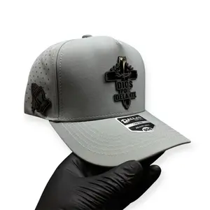 Gray Dios Por Delante SnapBack Hat with Black Logo and Adjustable Fit for Men