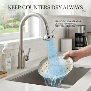 Faucet Aerator Faucet Sprayer Attachment, Kitchen Faucet Head Replacement with 3 Spray Modes, 360° Swivel Faucet Extender Anti-Splash Sink Sprayer Faucet Nozzle Head