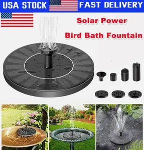 Bird Bath Fountain Solar Powered Water Pump Floating Outdoor Garden Pond Pool