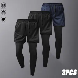 3pcs, Men'S Joggers Sweatpants with Pockets & Drawstring - Comfortable Athletic Pants for All Seasons -  Available - Perfect for Home & Outdoor Activities - Ideal Gift Option - Stylish & Durable Workout Pants in 7 Sizes