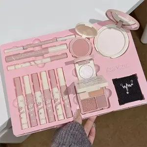 Complete Makeup Set with Necklace,smooth and blendable texture, ideal for creating a complete natural makeup look,  Perfect Gift for Girls, Birthday and Valentine's Day, Cosmetic Kit for Special Occasions