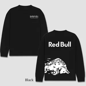 Redbull Racing Men's Long Sleeve T-shirt, AMA Motocross Championship Enthusiast, Apparel Streetwear Racing Team, Motocross Motobike Riders SuperMotocross MotoGear Clothing, Off-Road Fan Cotton For Dirt Bike Fan