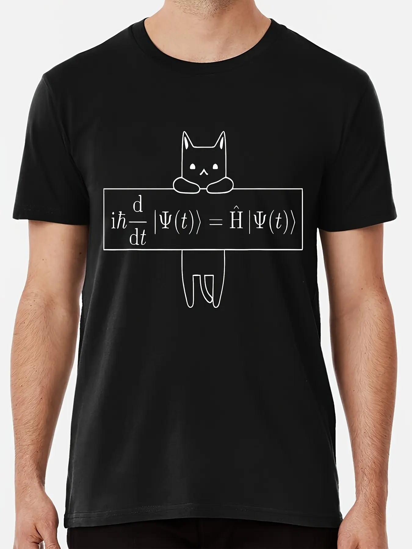 Men'S Schrodinger'S Equation And Quantum Mechanics unisex soft cotton short sleeve t shirt, vintage graphic casual tee for men women teens, perfect birthday holiday gift for camping travel gym daily street casual wear