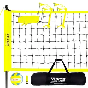 VEVOR Outdoor Portable Volleyball Net System, Adjustable Height Aluminum Poles, Professional Volleyball Set with PVC Volleyball, Pump, Carrying Bag, Heavy Duty Volleyball Net for Backyard, Beach, LawnVEVOR Super Brand Day