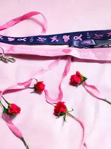 Stylish Breast Cancer Lanyard for Keys and ID Badges