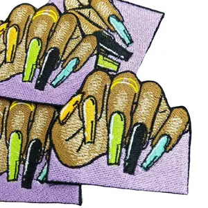 Custom Embroidery Patch - Black Girl Nails-Trucker Hat- Small Size 3 Inches