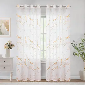 Marble Pattern Curtain, 2 Counts Modern Simple Thermal Insulated Curtain, Window Drapes for Home Living Room Bedroom Decor, Home Decoration Curtain