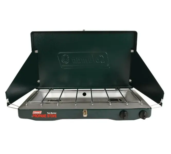 Coleman Matchlight 2-Burner Propane Stove, 10,000 BTU, Black