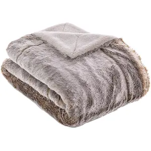 Husband Pillow - Throw Blanket, Exquisite Faux Fur - Double Sided Weighted Blanket 5.7 lbs For Couch, Chaise, Sofas & Chairs. Thick, Heavy Silk Soft Furs ( 2-tone, 50"X 60")