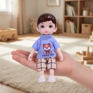 6-Inch Boy Model Doll with 12 Free-Moving Joints, 3 Styles, Perfect Gift for Girls, Fun and Interactive Toy for Kids