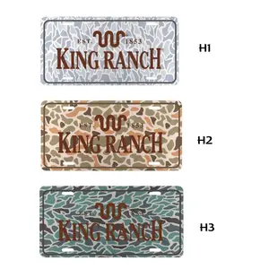 King Ranch Ford License Plate, Camo novelty Tag for Car Trucks, Pre-Drilled holes, Easy Installation