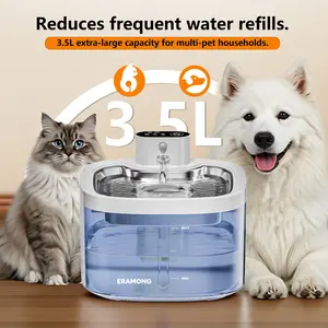3.5L Automatic Wireless Cat Waterer, Automatic Water Feeder, Smart Pet Drinking Machine, Motion Sensor Circulating Filter, USB Rechargeable 4000mah Quiet Pump