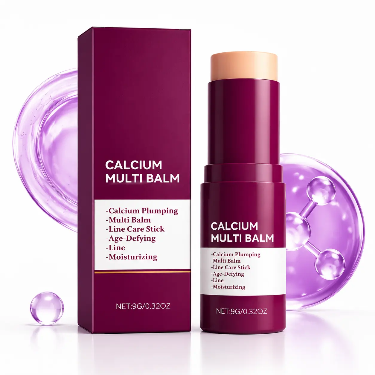 Calcium Plumping Multi Balm Stick for Face – Age-Defying Anti-Aging Face Balm with Calcium, Fine Line Lifting & Brightening Moisturizer, Daily Hydrating Skin Care, 10G / 0.35OZ