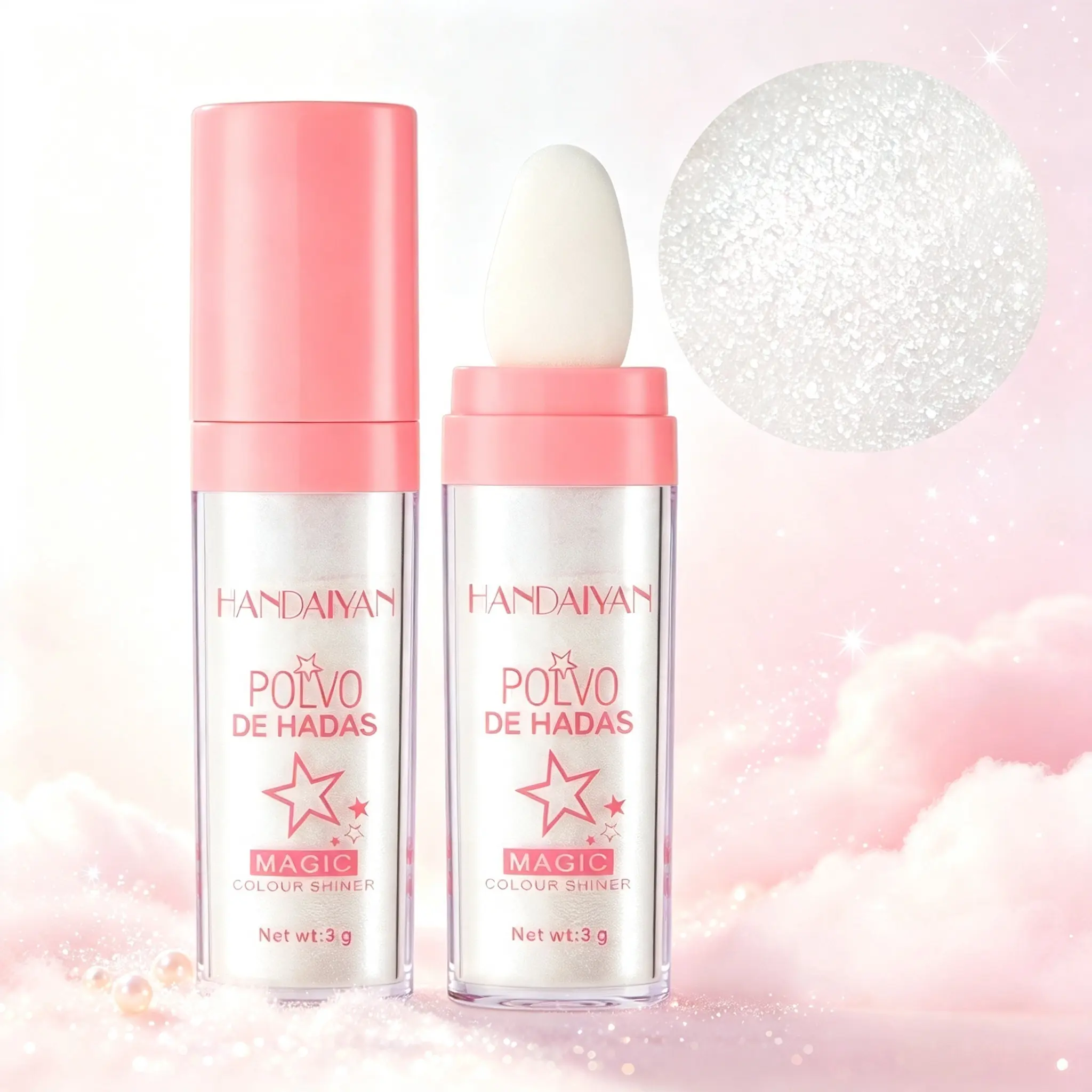 Multi-Purpose Body Glitter Highlighter Powder, Fairy Dust Pearlescent Shimmer for Face Eyes Hair Lips, Comfortable Non-Greasy, Summer Rave Party Glowy Cosmetics