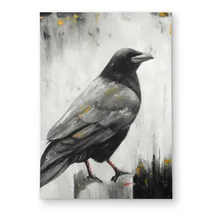 Begin Home Decor C1ROAR57344HPU 5 x 7 ft. Crow Bird Outdoor Rectangle Area Rug - Stylish Home Decor Solution