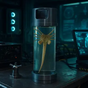 Alien Facehugger Embryo Glass Jar Movie Prop Replica, Home Decor Desktop Crafts, Unique Collectible Item for Fans