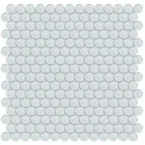 Element Ice Penny Round Glossy Glass Mosaic