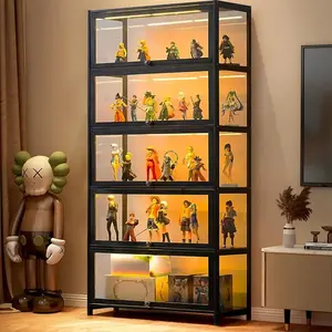 5-Tier Curio Display Cabinet, Storage Shelves with Acrylic Door