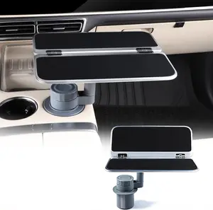 360° Rotating Folding Cup Holder Table, Steering Wheel Tray, Car & Laptop Desk - Car Accessories for Women & Men, Fit Tesla Model Y/3/S/Explorer/Maverick