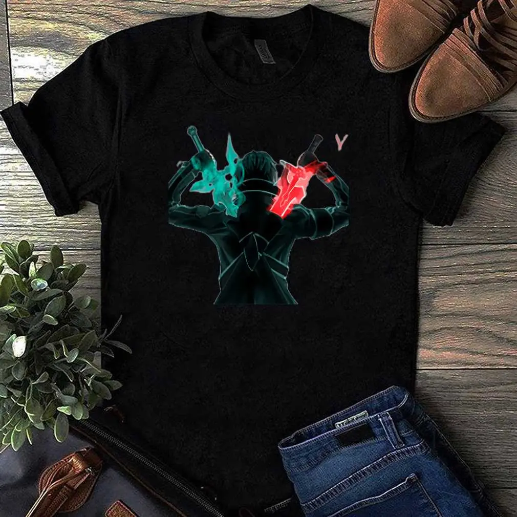 Diseo Sao Anime Dos Espadas T-Shirt