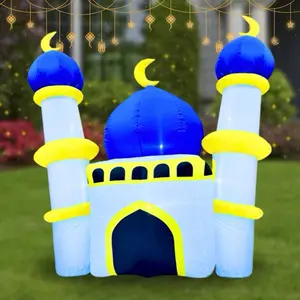 6FT Ramadan Inflatable - Blue and Yellow Mosque