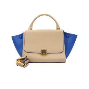 Pre-owned Celine Leather Shoulder Bags Trapeze Color Blocking Satchel Top Handle Bag JM MM344
