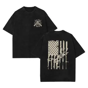 One Nation Under God, 2nd Amendment Patriotic American T-Shirt - Men's Basic Crew Neck Tee, Father's Day, Birthday Gift For Men Cotton Menswear